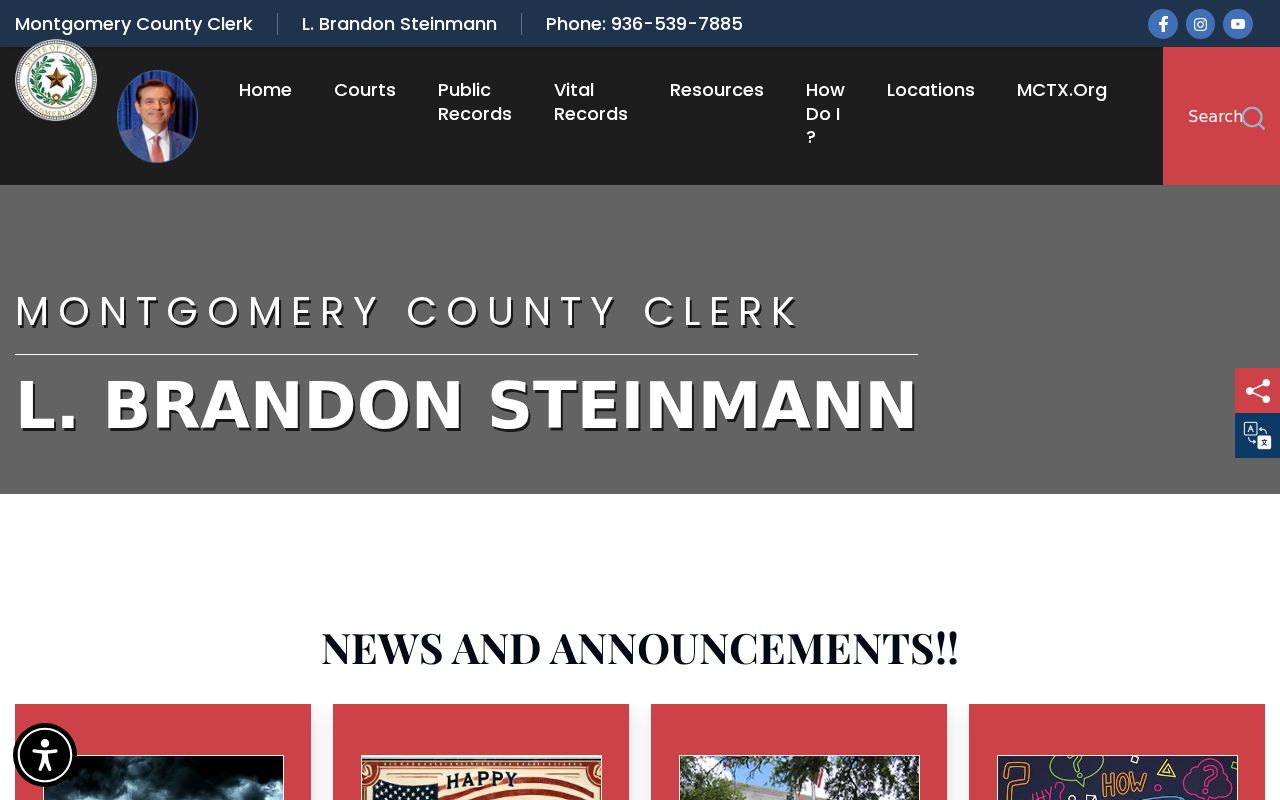 Montgomery County residents directory County Clerk service page