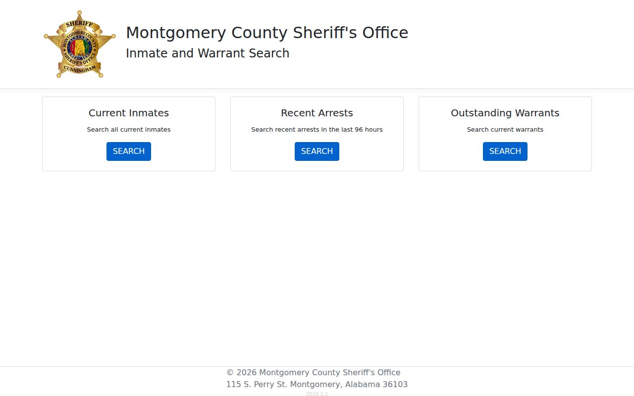 Montgomery County residents directory sheriff search modules