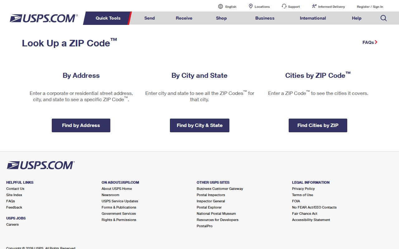 Montgomery County ZIP code directory USPS lookup